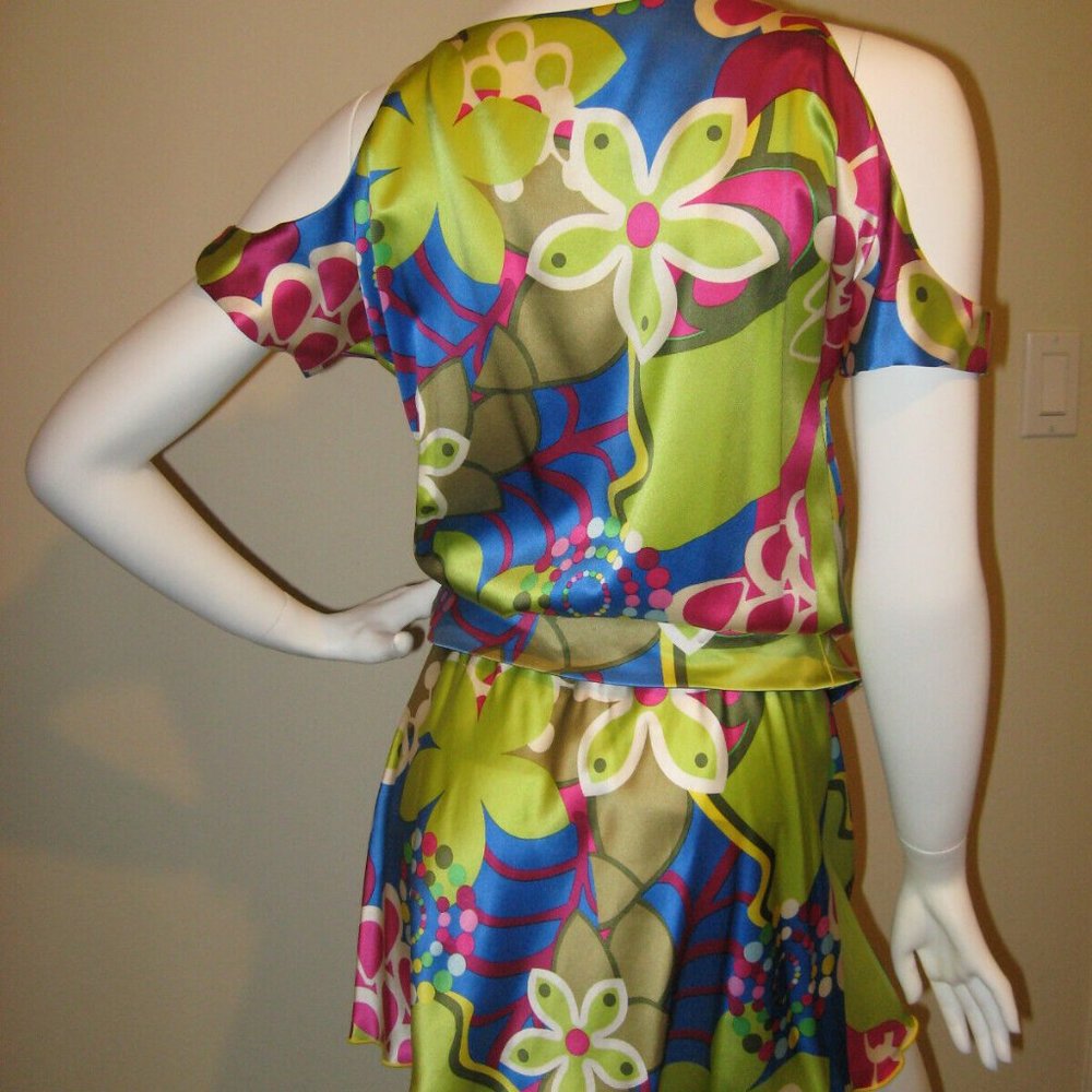Ginger & Java Multi Color Silk Dress Size S As Se… - image 3